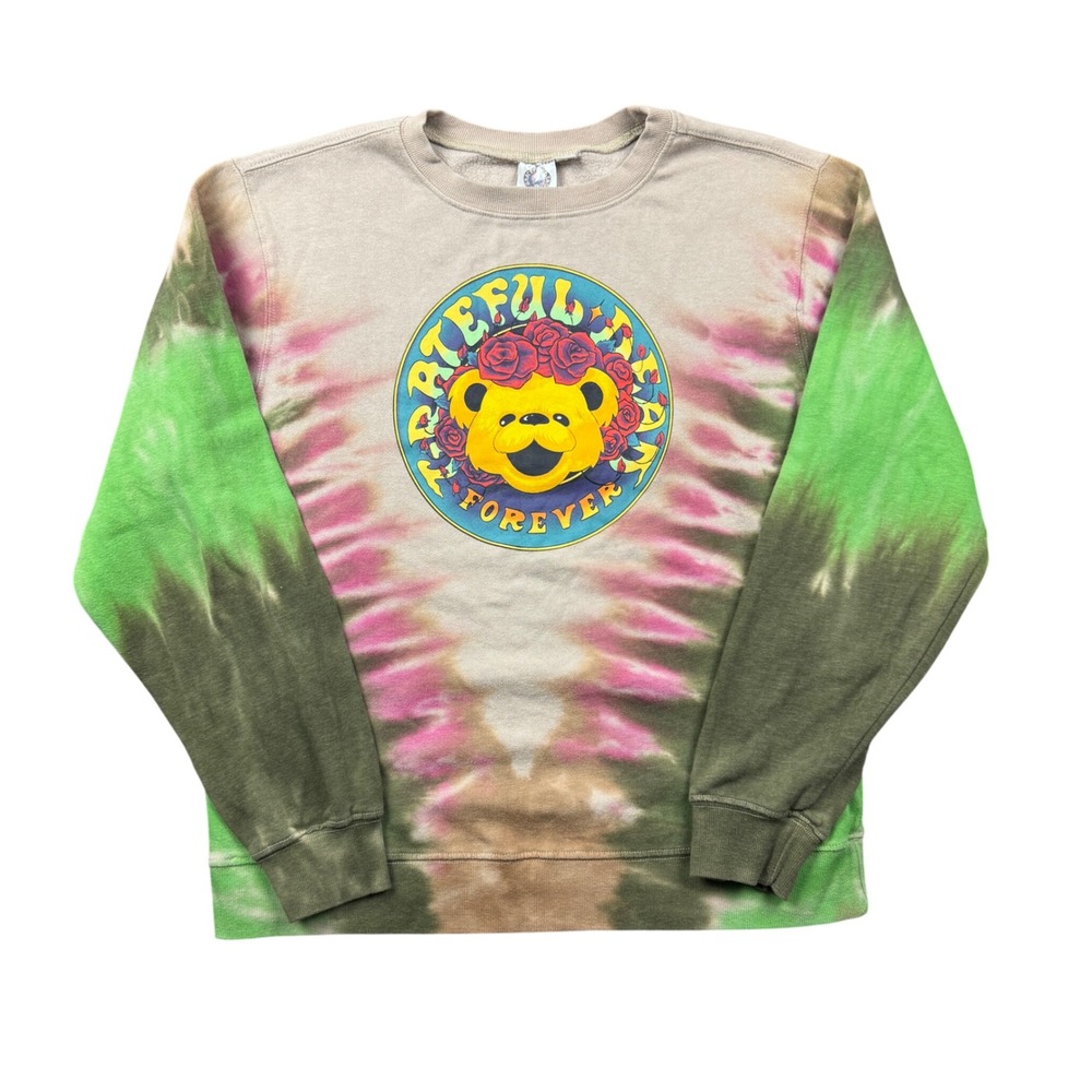 Grateful Dead Forever Crewneck Sweatshirt Women Large Dancing Bear Tie Dye